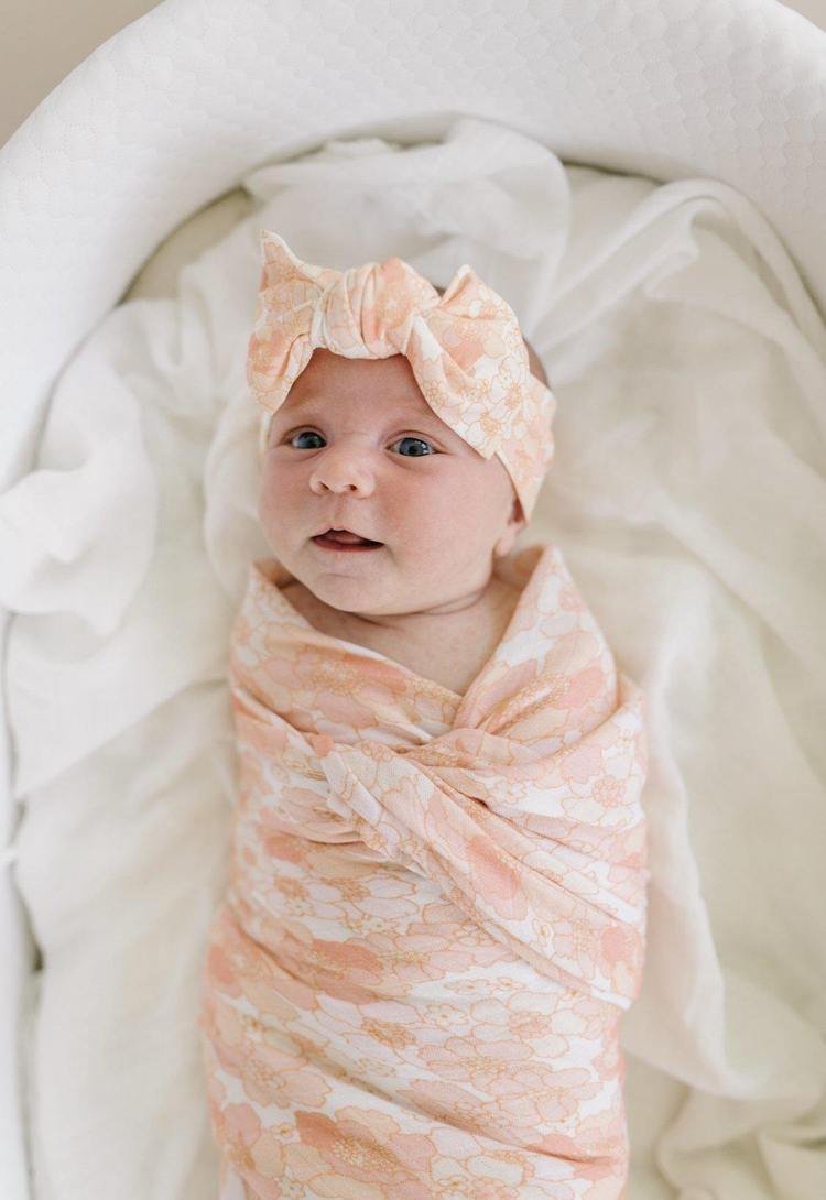 Peachy Bloom Swaddle