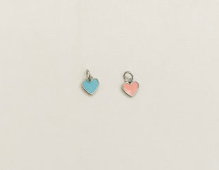 Silver Enamel Love Hearts